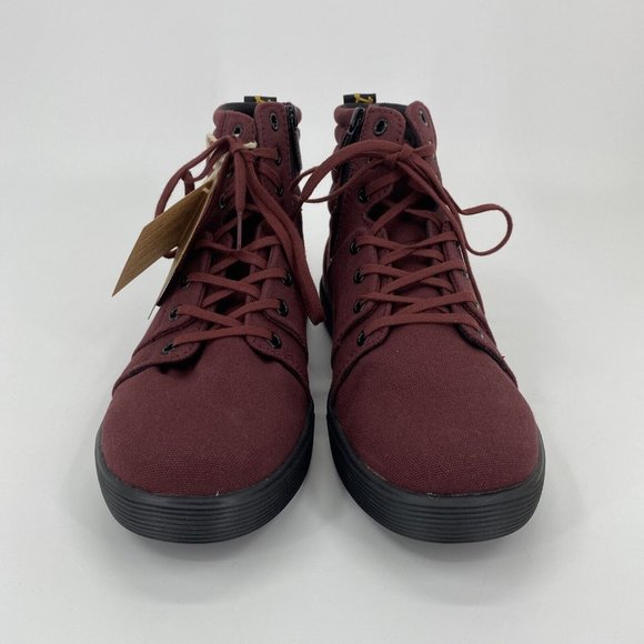 Dr Martens Women's Boots Rozarya II Oxblood Canvas Shoes Size US 10 EU 42 NEW - Picture 3 of 12